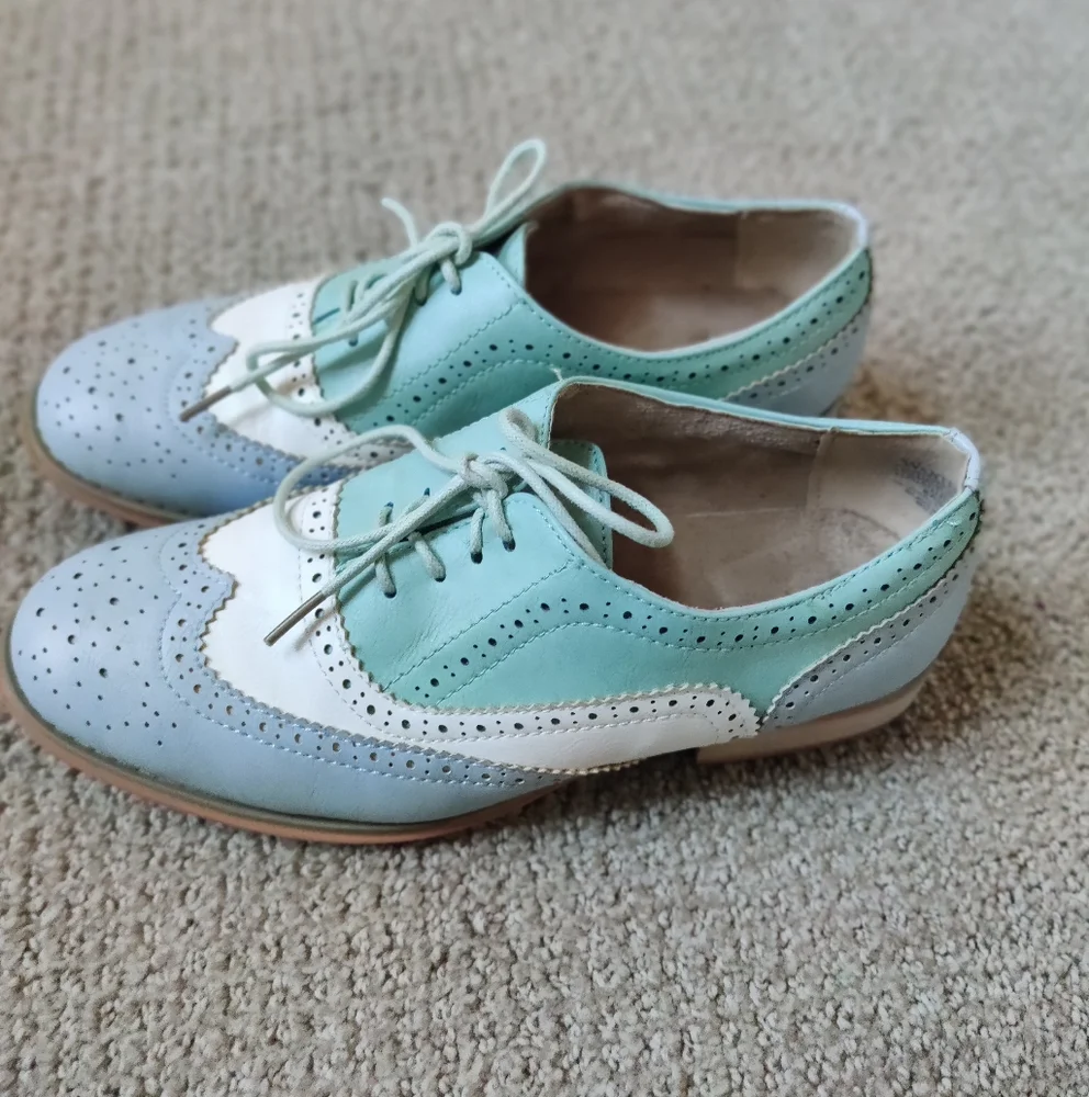 Wanted Babe Blue Saddle Shoes Size 7.5 - Picture 11 of 11